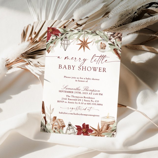 Merry Little Baby Shower, Christmas Baby Shower Invitation (Creator Uploaded)