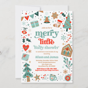 Merry Little Baby Shower Christmas Baby Shower Invitation