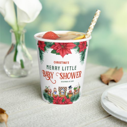 Merry Little Baby Shower Christmas Themed Winter  Paper Cups