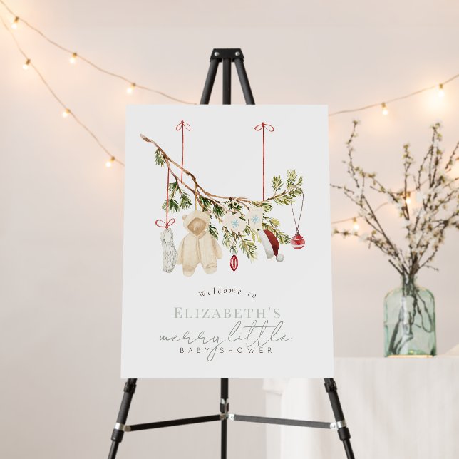 Merry Little Baby Shower Clothes Laundry Welcome Foam Board (In Situ (Stand))