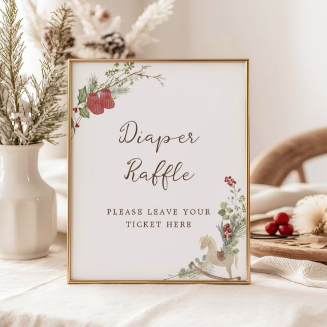 Merry Little Baby Shower Diaper Raffle Poster (Creator Uploaded)