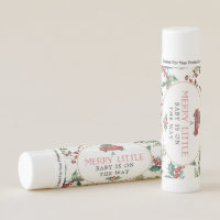 Merry Little Baby Shower Favors Red Truck Lip Balm