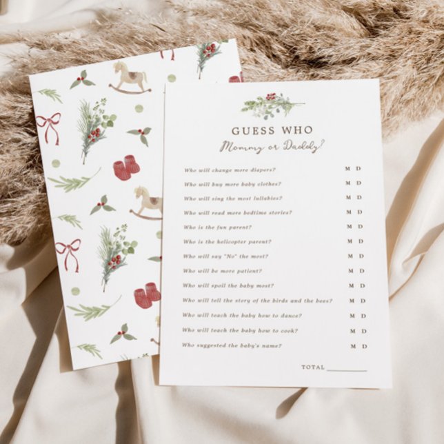 Merry Little Baby Shower Guess Who Game Card (Creator Uploaded)