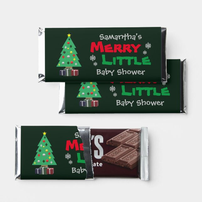 Merry Little Baby Shower Hershey Bar Favors (Front)