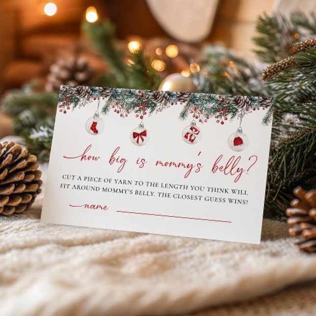 Merry Little Baby Shower How Big Is Mommy’s Belly Enclosure Card (Creator Uploaded)