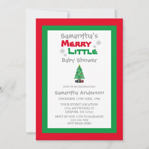 Merry Little Baby Shower Invitation