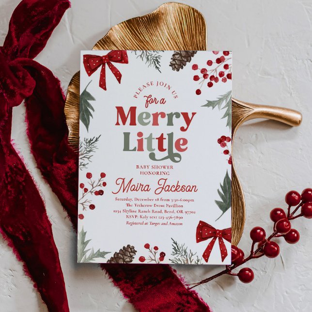 Merry Little Baby Shower Invitation (Creator Uploaded)