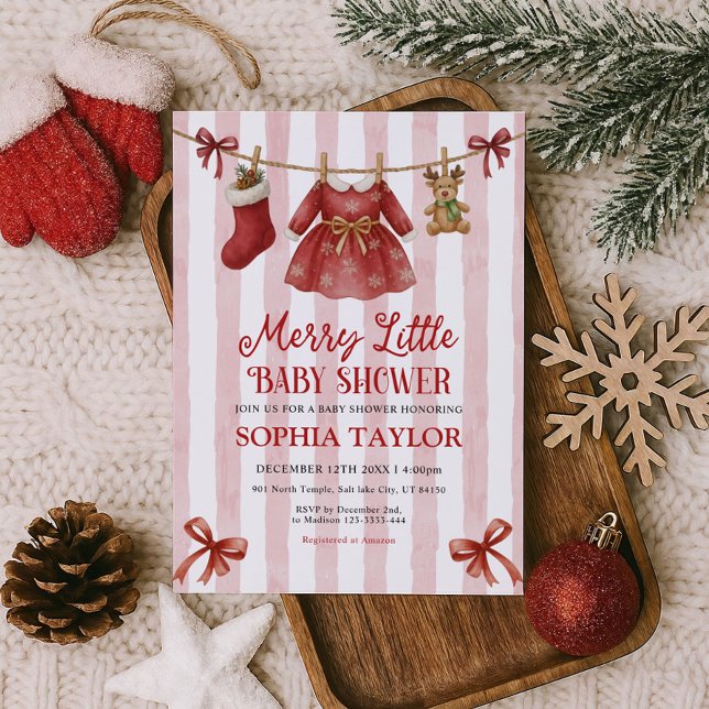 Merry Little Baby Shower Invitation (Creator Uploaded)