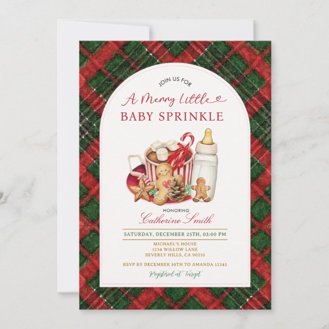 Merry little baby shower Milk Bottle marshmallow Invitation (Front)