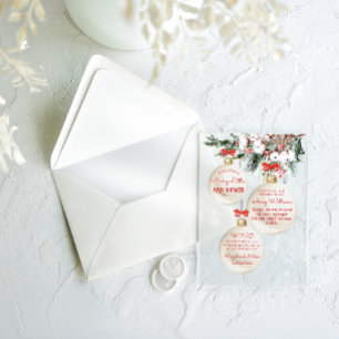 Merry Little Baby Shower Modern Christmas Acrylic Invitations