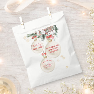 Merry Little Baby Shower Modern Christmas Favor Bag