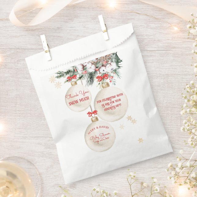 Merry Little Baby Shower Modern Christmas Favor Bag (Clipped)