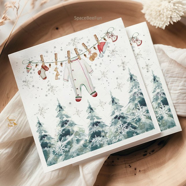 Merry Little Baby Shower  Napkins (Merry Little Baby Shower,napkins, invitation,holiday baby shower, Christmas baby shower, winter baby)