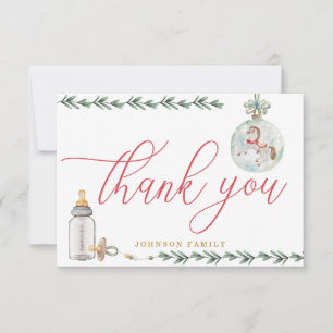 Merry Little Baby Shower Personalized Thank You Card
