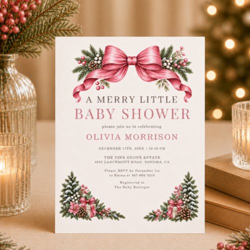 Merry Little Baby Shower invitation theme