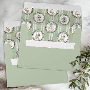 Merry Little Baby Shower Sage Green Envelope