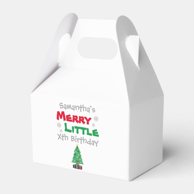 Merry Little Birthday Favor Boxes (Front Side)