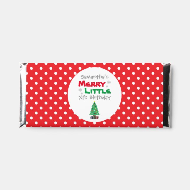 Merry Little Birthday Hershey Bar Favors (Front)