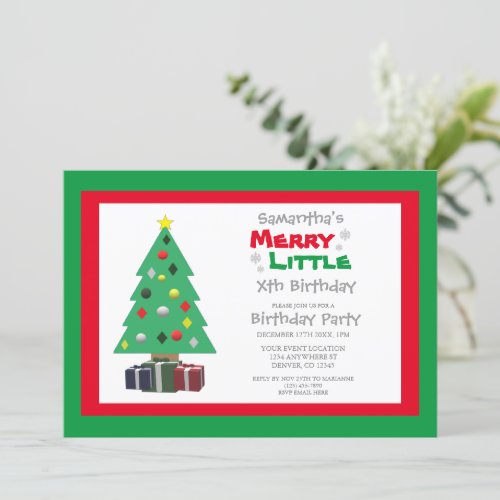 Merry Little Birthday Invitation