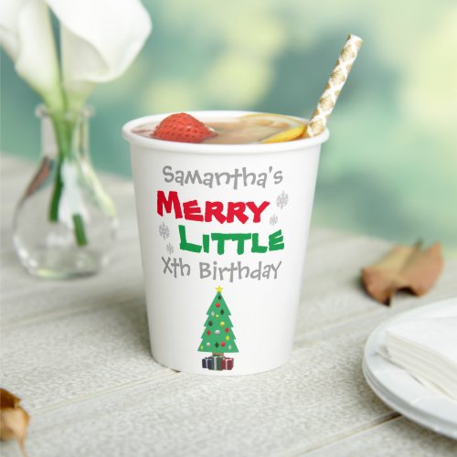 Merry Little Birthday Paper Cups