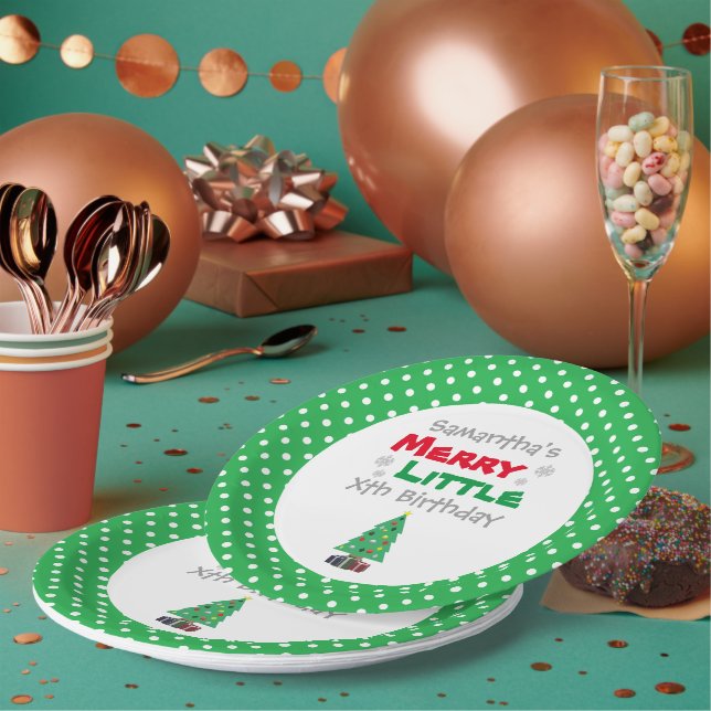 Merry Little Birthday Paper Plate (Multi)