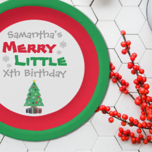 Merry Little Birthday Paper Plate