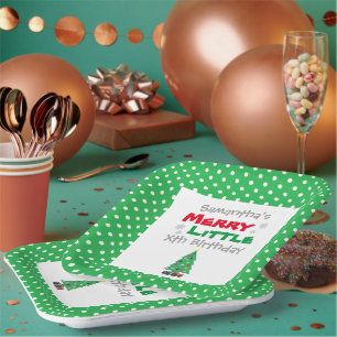 Merry Little Birthday Paper Plate