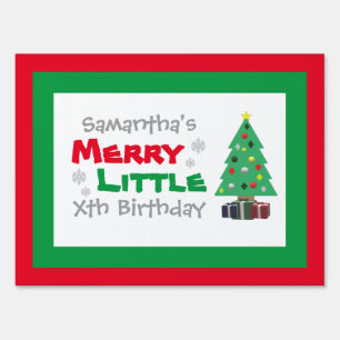 Merry Little Birthday Sign