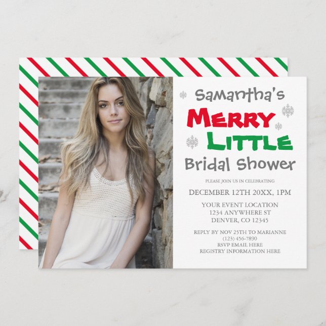 Merry Little Bridal Shower Invitation (Front/Back)