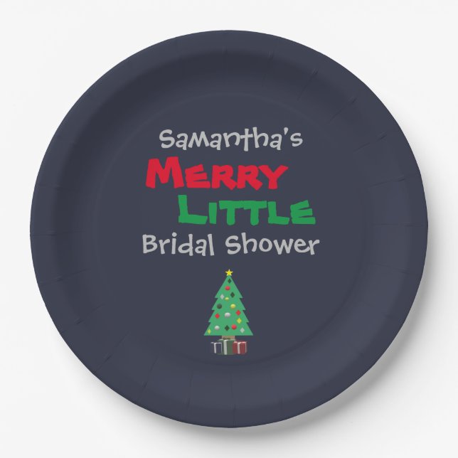 Merry Little Bridal Shower Paper Plates (Front)