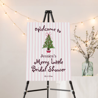 Merry Little Bridal Shower Tree Retro Welcome Sign