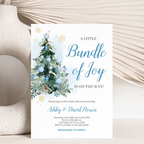 Merry Little Bundle of Joy Baby Shower  Invitation