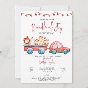 Merry Little Bundle of Joy, Christmas Baby Shower Invitation
