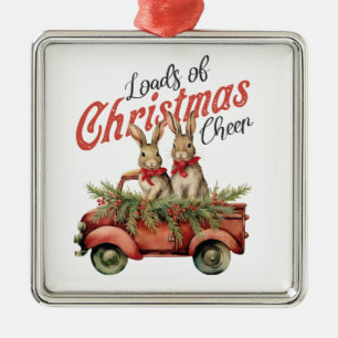 Merry Little Bunnies Metal Ornament