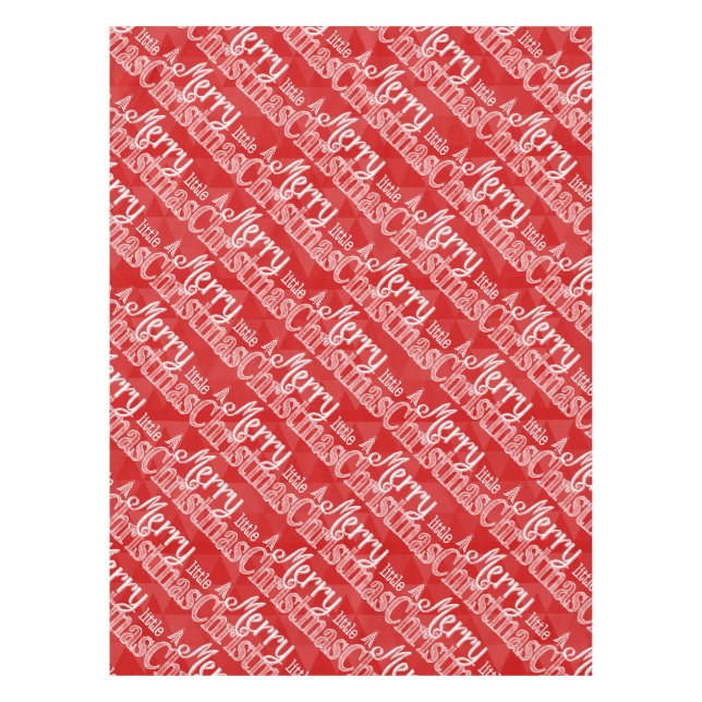 Merry Little Christmas Abstract Triangle Pattern Tablecloth (Front)