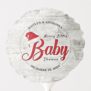 Merry Little Christmas Baby Shower Balloon