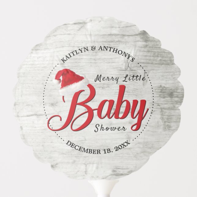 Merry Little Christmas Baby Shower Balloon (Front)