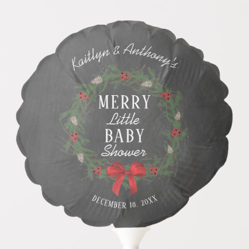 Merry Little Christmas Baby Shower Balloon