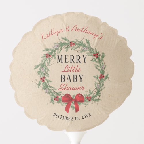 Merry Little Christmas Baby Shower Balloon