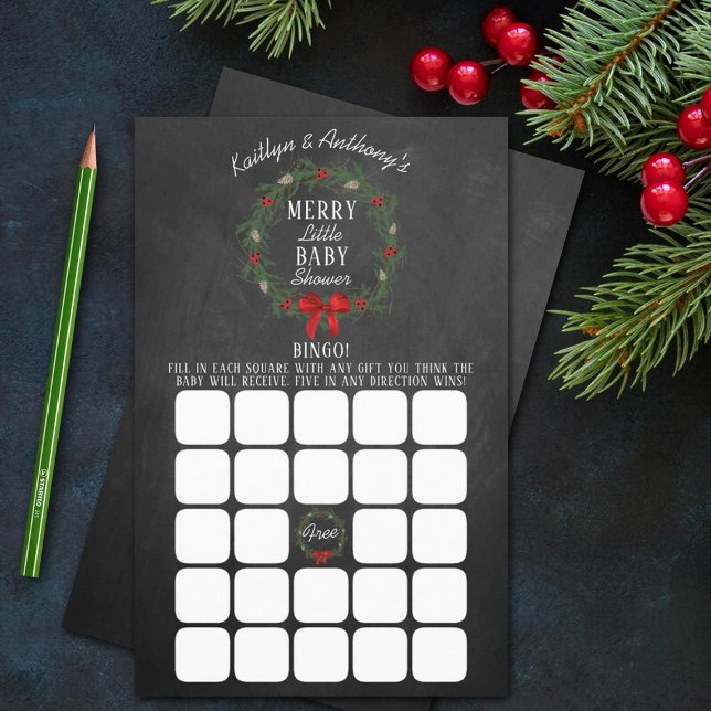 Merry Little Christmas Baby Shower Bingo Game (Creator Uploaded)