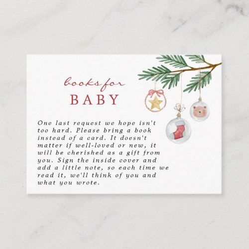 Merry Little Christmas Baby Shower Books for Baby  Enclosure Card