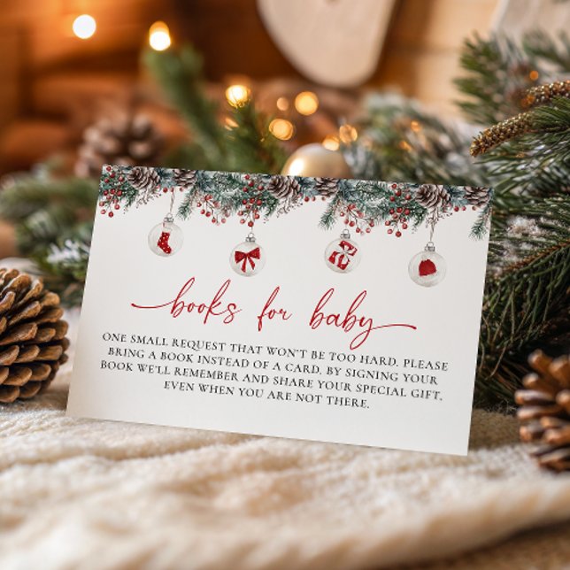 Merry Little Christmas Baby Shower Books for Baby Enclosure Card (Creator Uploaded)