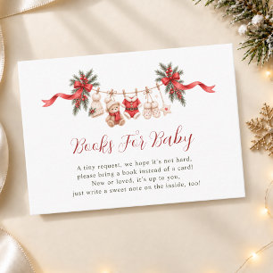 Merry Little Christmas Baby Shower Books For Baby Enclosure Card