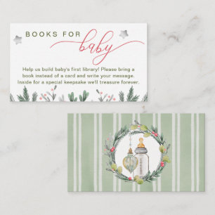 Merry Little Christmas Baby Shower Books for Baby Enclosure Card