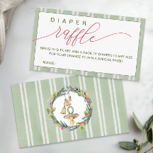 Merry Little Christmas Baby Shower Diaper Raffle