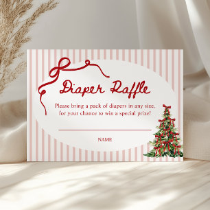 Merry Little Christmas Baby Shower Diaper Raffle Enclosure Card
