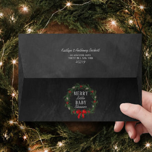 Merry Little Christmas Baby Shower Envelope
