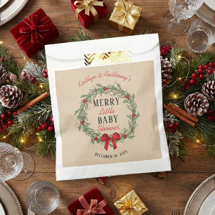 Merry Little Christmas Baby Shower Favor Bag