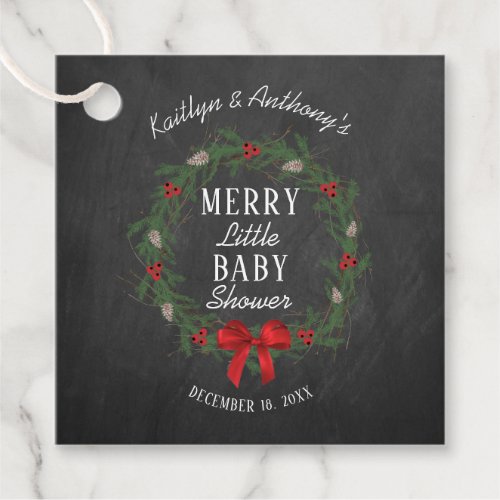 Merry Little Christmas Baby Shower Favor Tags