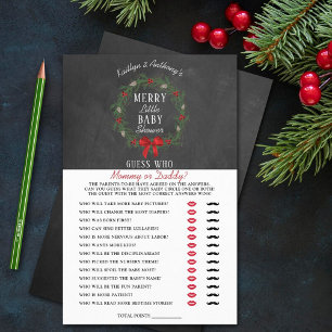 Merry Little Christmas Baby Shower Guess Who Game